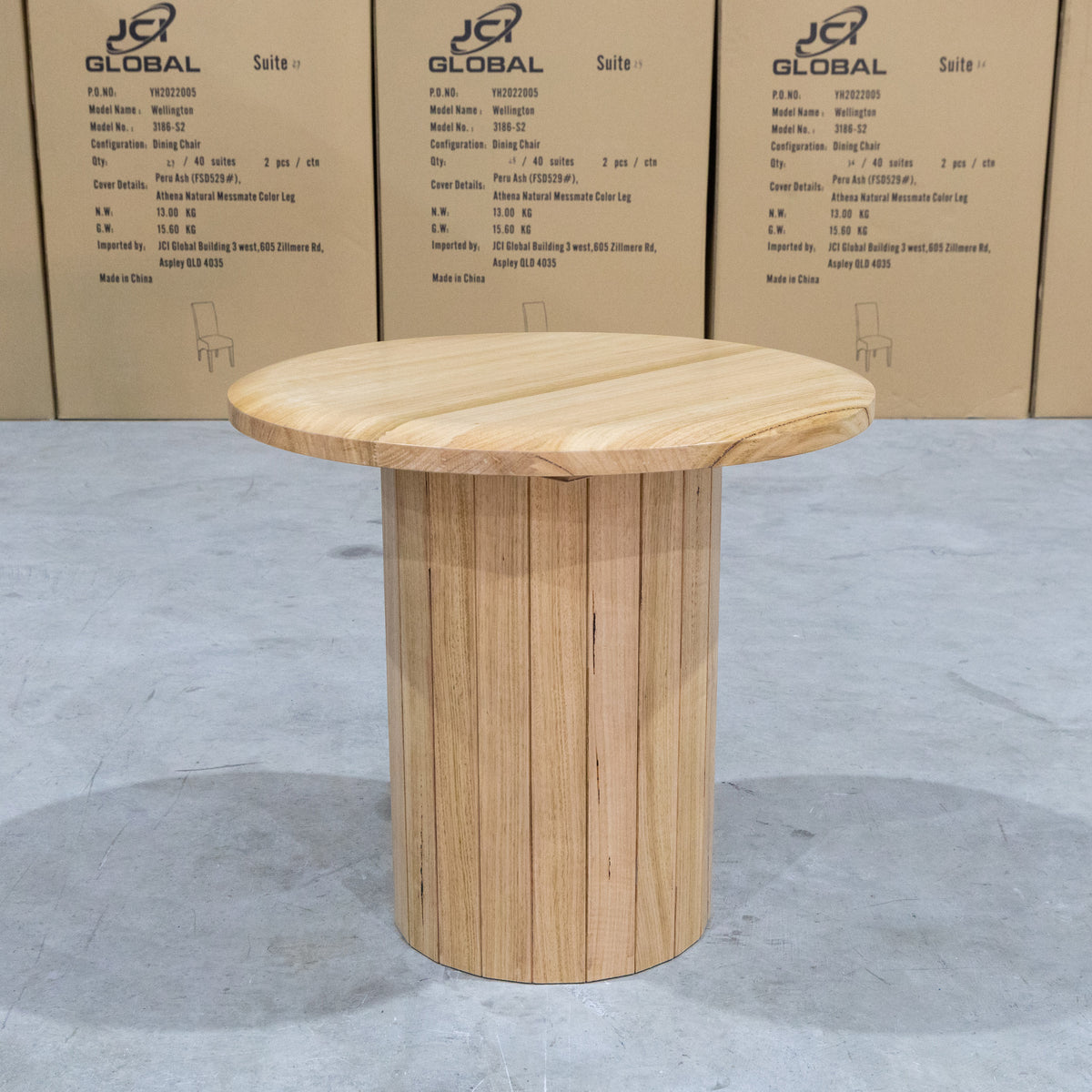 The Semillon New Zealand Ash Round Lamp Table - Natural available to purchase from Warehouse Furniture Clearance at our next sale event.