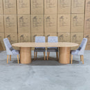 The Semillon 270cm New Zealand Ash Oval Dining Table - Natural available to purchase from Warehouse Furniture Clearance at our next sale event.