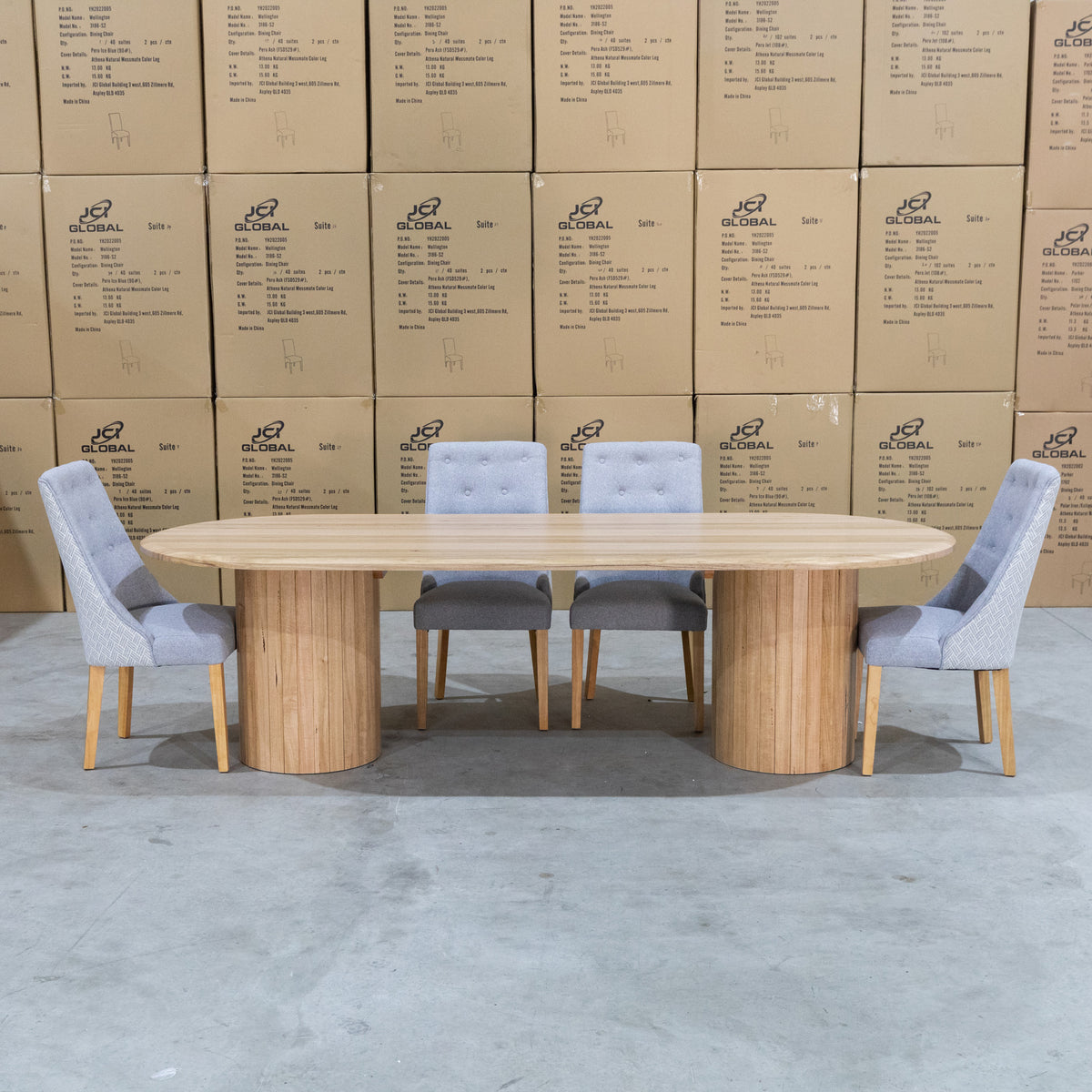 The Semillon 270cm New Zealand Ash Oval Dining Table - Natural available to purchase from Warehouse Furniture Clearance at our next sale event.