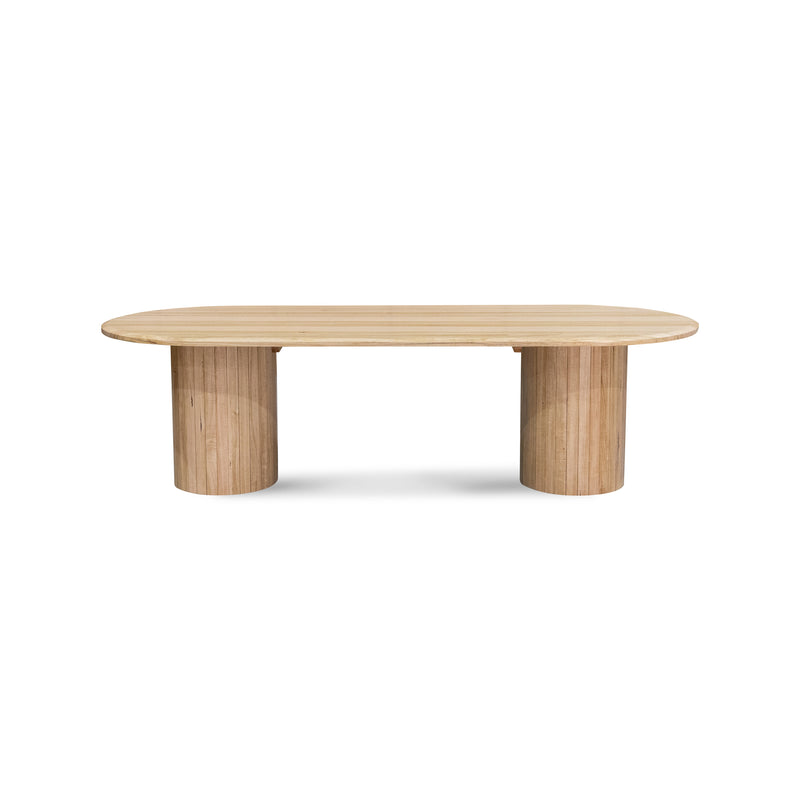 The Semillon 270cm New Zealand Ash Oval Dining Table - Natural available to purchase from Warehouse Furniture Clearance at our next sale event.