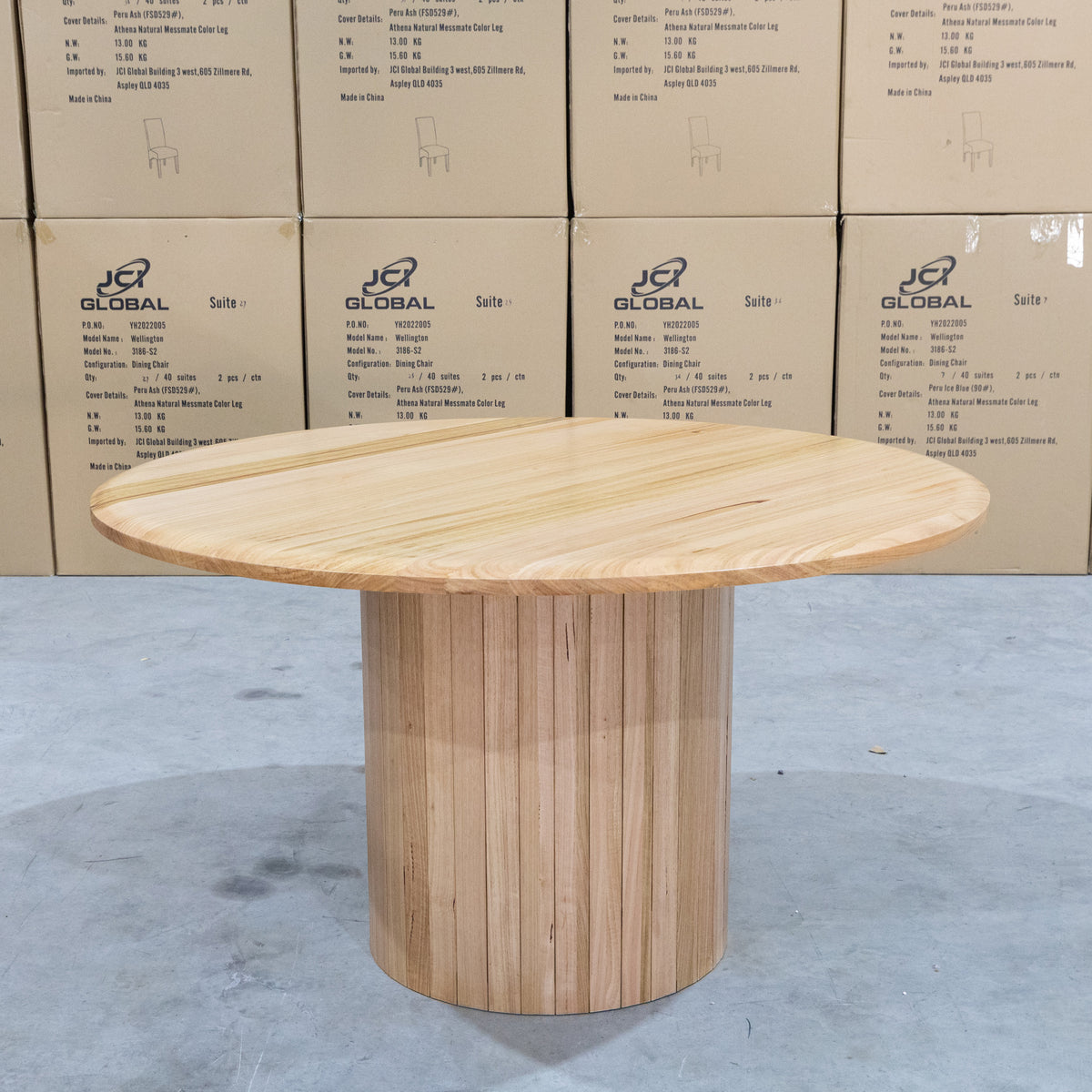 The Semillon New Zealand Ash 135cm Round Dining Table - Natural available to purchase from Warehouse Furniture Clearance at our next sale event.