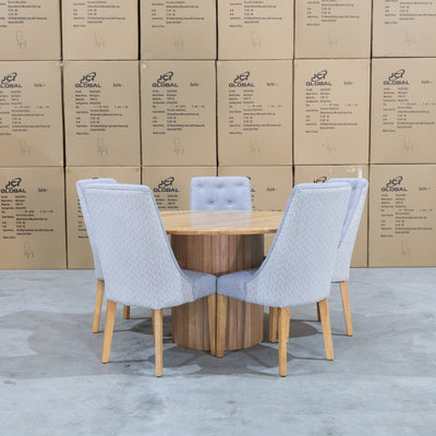 The Semillon New Zealand Ash 135cm Round Dining Table - Natural available to purchase from Warehouse Furniture Clearance at our next sale event.