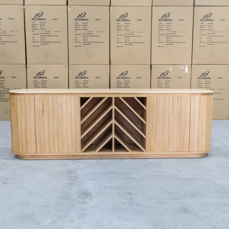 The Semillon New Zealand Ash Buffet with Wine Storage - Natural available to purchase from Warehouse Furniture Clearance at our next sale event.