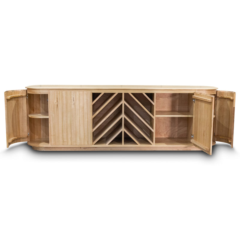 The Semillon New Zealand Ash Buffet with Wine Storage - Natural available to purchase from Warehouse Furniture Clearance at our next sale event.