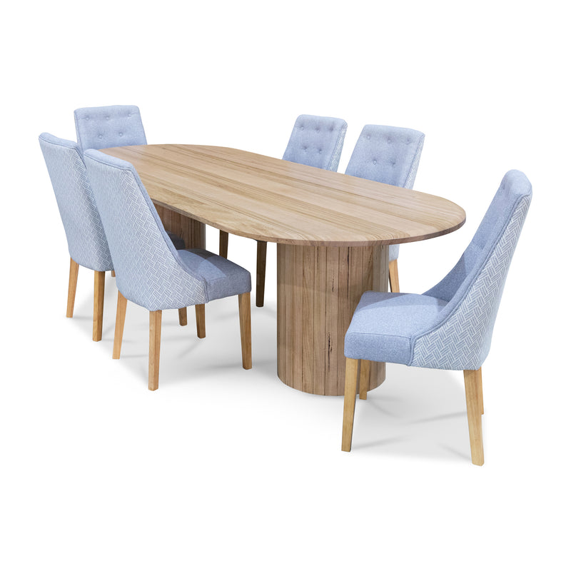 The Semillon 270cm New Zealand Ash Oval Dining Table - Natural available to purchase from Warehouse Furniture Clearance at our next sale event.
