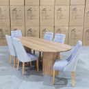 The Semillon 270cm New Zealand Ash Oval Dining Table - Natural available to purchase from Warehouse Furniture Clearance at our next sale event.