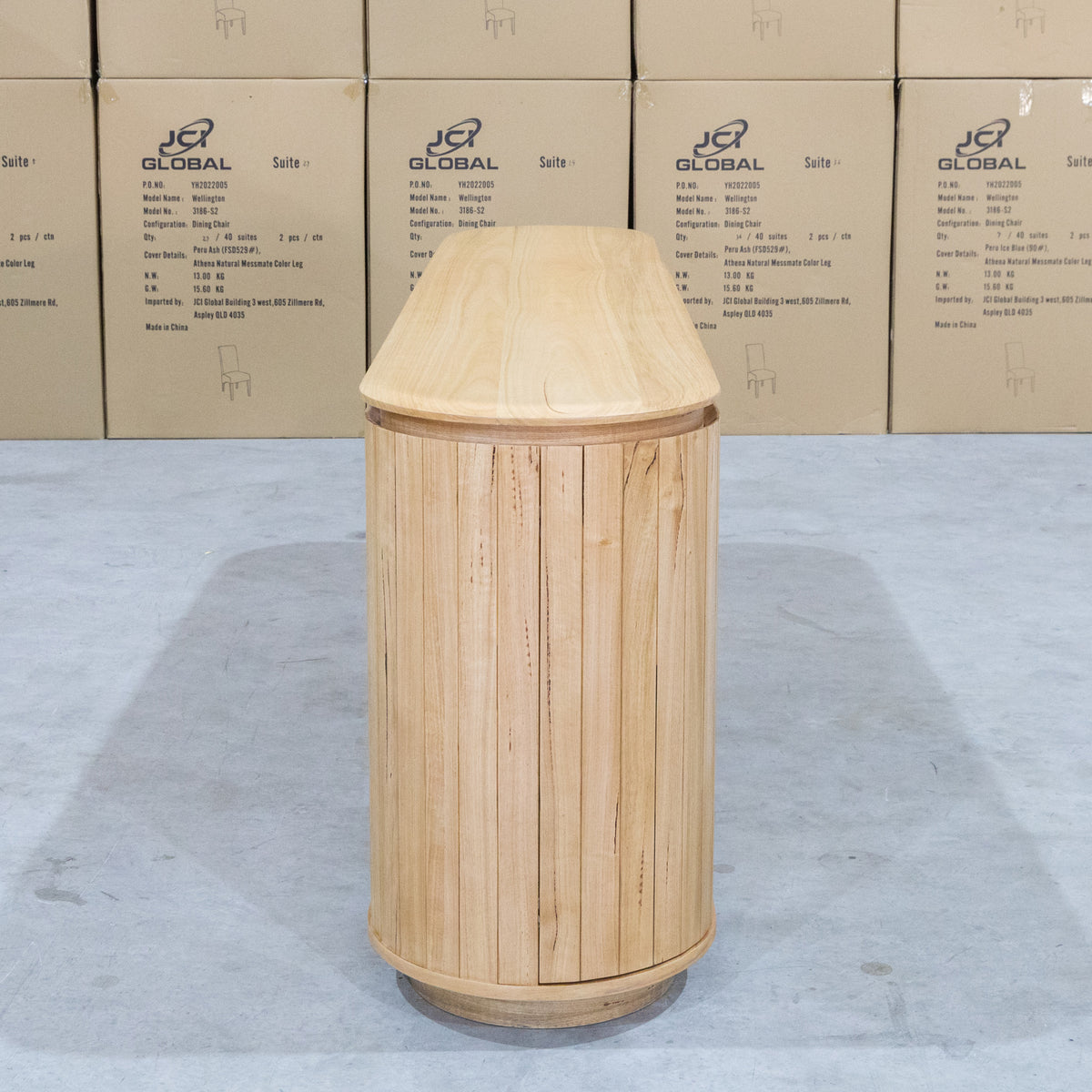 The Semillon New Zealand Ash Buffet with Wine Storage - Natural available to purchase from Warehouse Furniture Clearance at our next sale event.