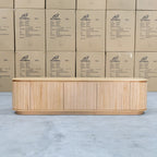 The Semillon New Zealand Ash 5 Door Entertainment Unit - Natural available to purchase from Warehouse Furniture Clearance at our next sale event.