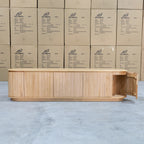 The Semillon New Zealand Ash 5 Door Entertainment Unit - Natural available to purchase from Warehouse Furniture Clearance at our next sale event.
