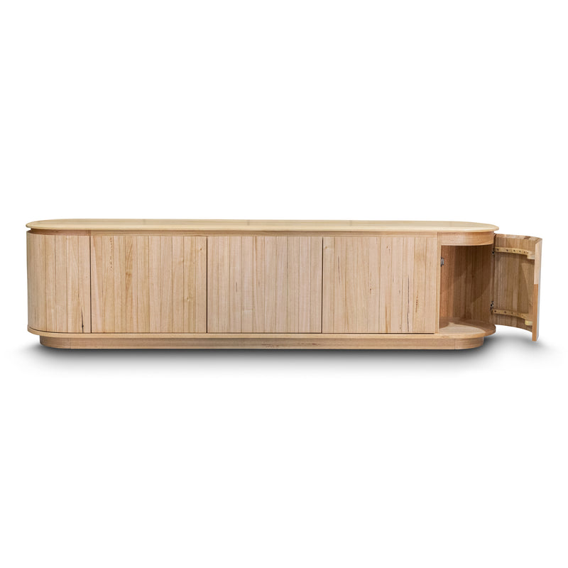 The Semillon New Zealand Ash 5 Door Entertainment Unit - Natural available to purchase from Warehouse Furniture Clearance at our next sale event.