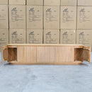 The Semillon New Zealand Ash 5 Door Entertainment Unit - Natural available to purchase from Warehouse Furniture Clearance at our next sale event.