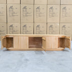 The Semillon New Zealand Ash 5 Door Entertainment Unit - Natural available to purchase from Warehouse Furniture Clearance at our next sale event.