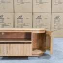 The Semillon New Zealand Ash 2 Drawer Entertainment Unit - Natural available to purchase from Warehouse Furniture Clearance at our next sale event.