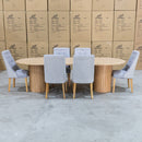 The Semillon 270cm New Zealand Ash Oval Dining Table - Natural available to purchase from Warehouse Furniture Clearance at our next sale event.