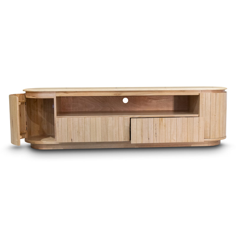 The Semillon New Zealand Ash 2 Drawer Entertainment Unit - Natural available to purchase from Warehouse Furniture Clearance at our next sale event.