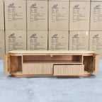 The Semillon New Zealand Ash 2 Drawer Entertainment Unit - Natural available to purchase from Warehouse Furniture Clearance at our next sale event.