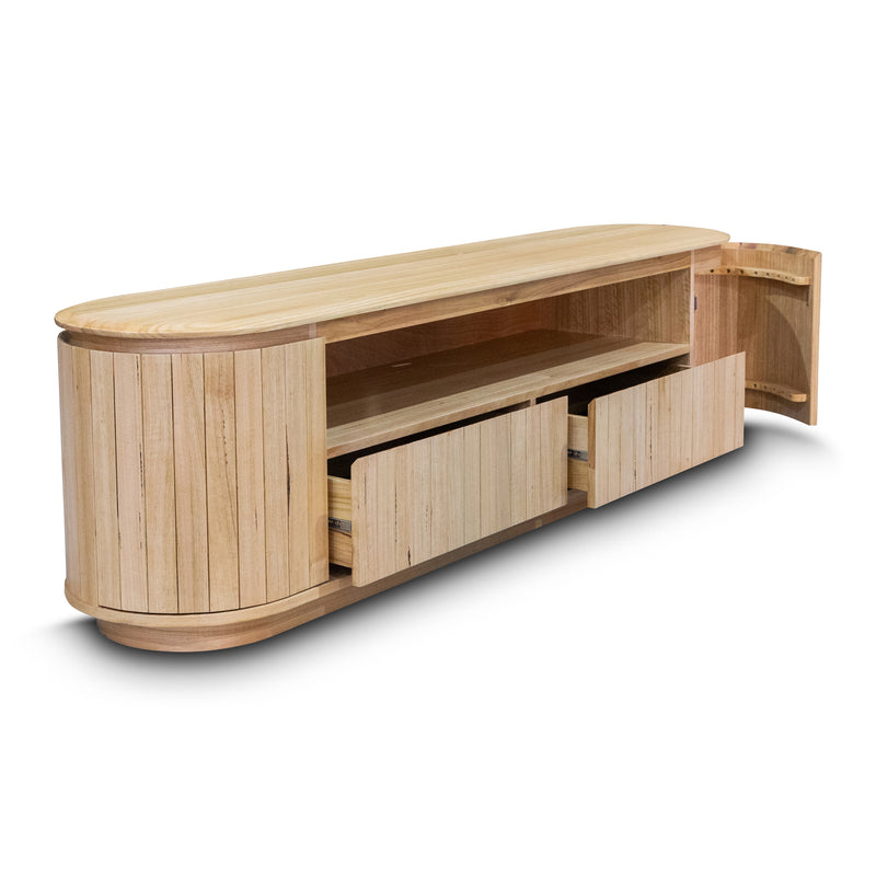 The Semillon New Zealand Ash 2 Drawer Entertainment Unit - Natural available to purchase from Warehouse Furniture Clearance at our next sale event.