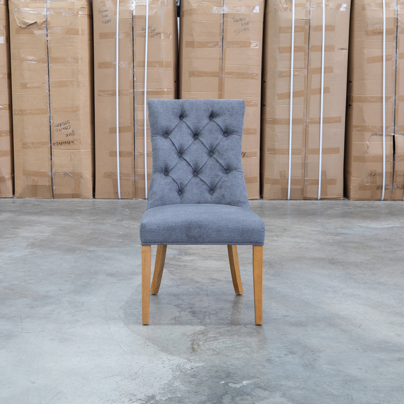 The Semillon Upholstered Natural Frame Dining Chair - Share Charcoal