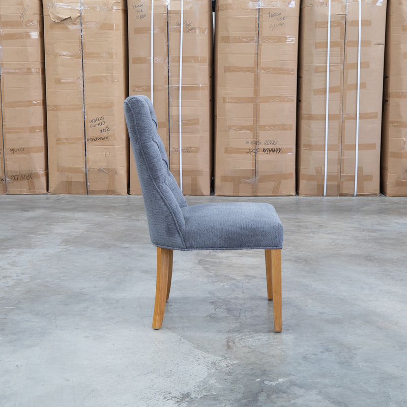 The Semillon Upholstered Natural Frame Dining Chair - Share Charcoal