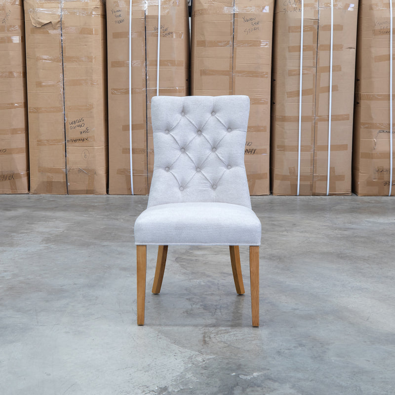 The Semillon Upholstered Natural Frame Dining Chair - Share Oat