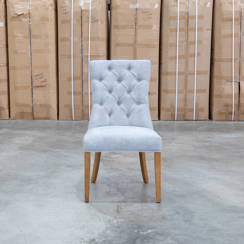 The Semillon Upholstered Natural Frame Dining Chair - Share Slate