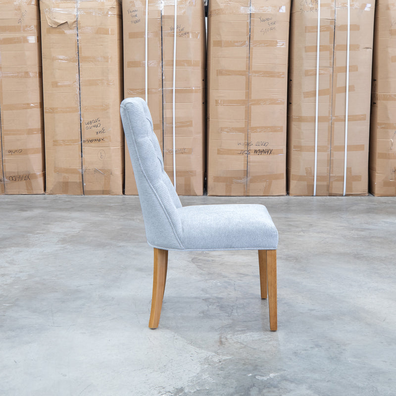 The Semillon Upholstered Natural Frame Dining Chair - Share Slate