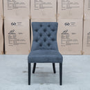 The Semillon Upholstered Black Frame Dining Chair - Charcoal available to purchase from Warehouse Furniture Clearance at our next sale event.