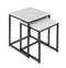 The Set of 2 Stone Side Tables with Black Base - Natural Stone/Black - BX84 - Available In-Store Only available to purchase from Warehouse Furniture Clearance at our next sale event.