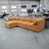 The Sienna Feather & Foam Modular Corner Lounge with Ottoman - Ochre