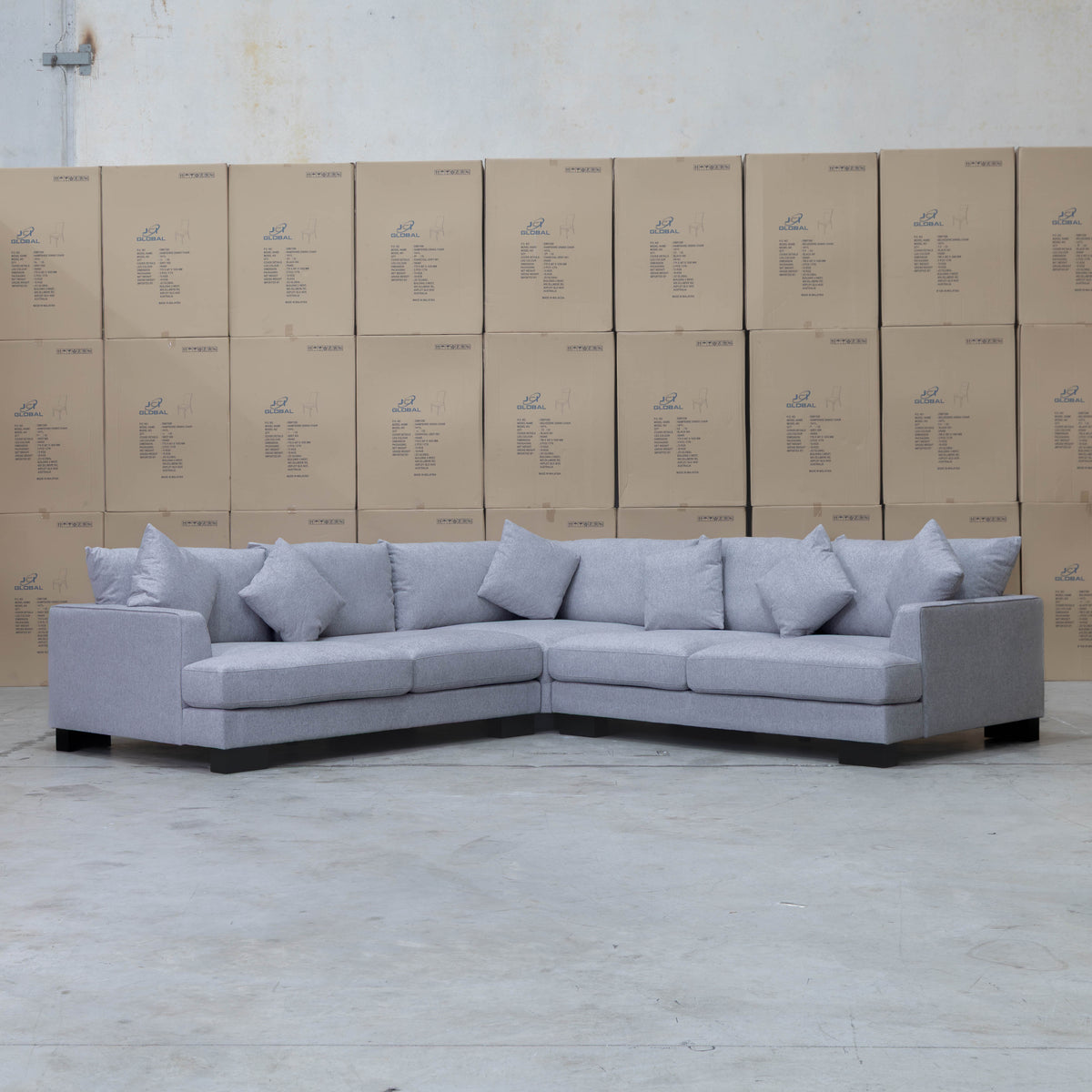 The Delta Deep Seated Corner Lounge - Silver available to purchase from Warehouse Furniture Clearance at our next sale event.