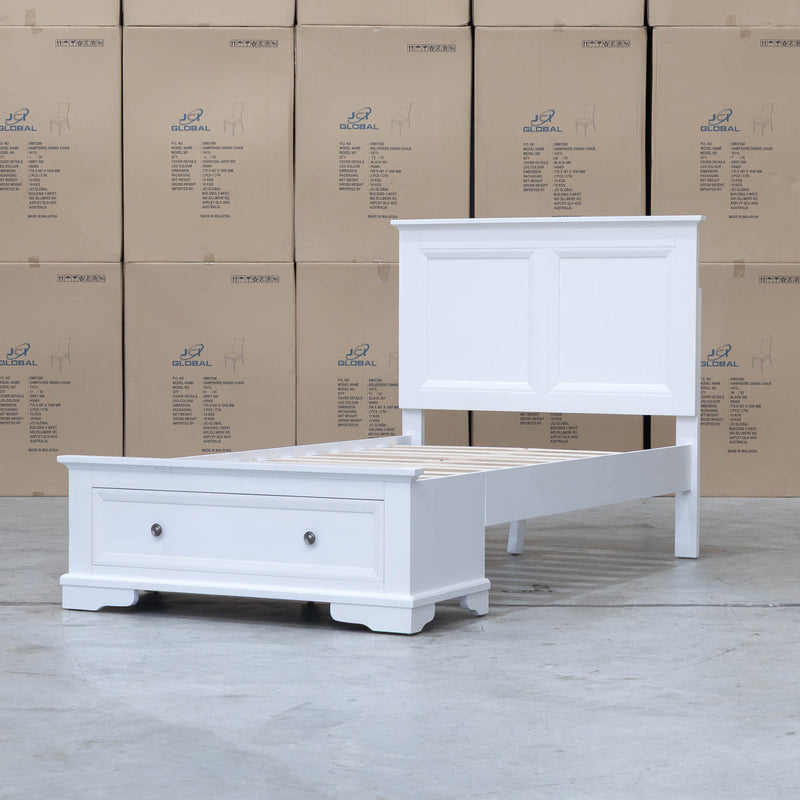 The Sala Hardwood King Single Storage Bed available to purchase from Warehouse Furniture Clearance at our next sale event.