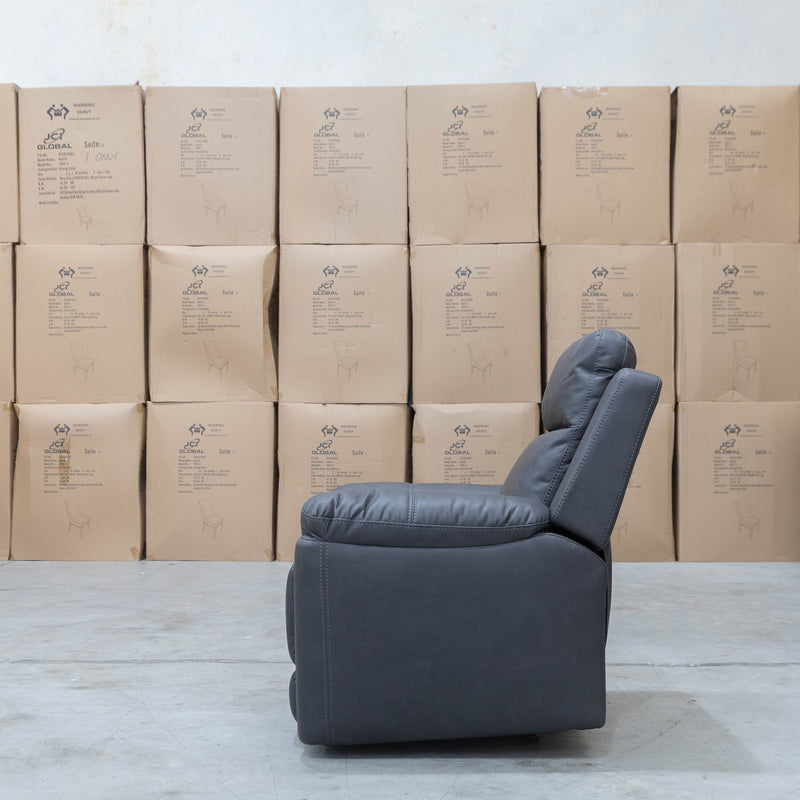 The Bari Single Recliner - Charcoal available to purchase from Warehouse Furniture Clearance at our next sale event.
