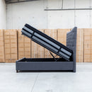 The Sloane King Fabric Gas Lift Bed - Charcoal available to purchase from Warehouse Furniture Clearance at our next sale event.