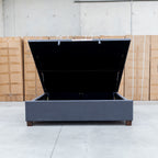 The Sloane King Fabric Gas Lift Bed - Charcoal available to purchase from Warehouse Furniture Clearance at our next sale event.