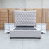 The Sloane Queen Fabric Gas Lift Bed - Oat