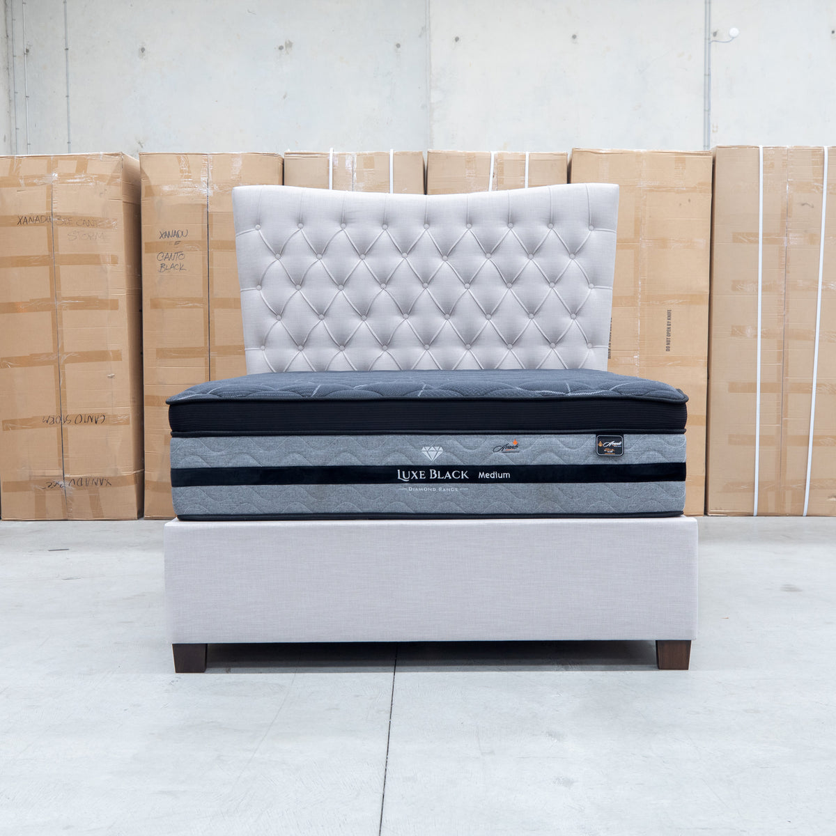 The Sloane King Fabric Gas Lift Bed - Oat available to purchase from Warehouse Furniture Clearance at our next sale event.