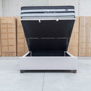 The Sloane King Fabric Gas Lift Bed - Oat available to purchase from Warehouse Furniture Clearance at our next sale event.