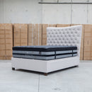 The Sloane King Fabric Gas Lift Bed - Oat available to purchase from Warehouse Furniture Clearance at our next sale event.