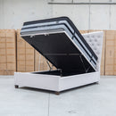 The Sloane King Fabric Gas Lift Bed - Oat available to purchase from Warehouse Furniture Clearance at our next sale event.