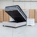 The Sloane King Fabric Gas Lift Bed - Oat available to purchase from Warehouse Furniture Clearance at our next sale event.