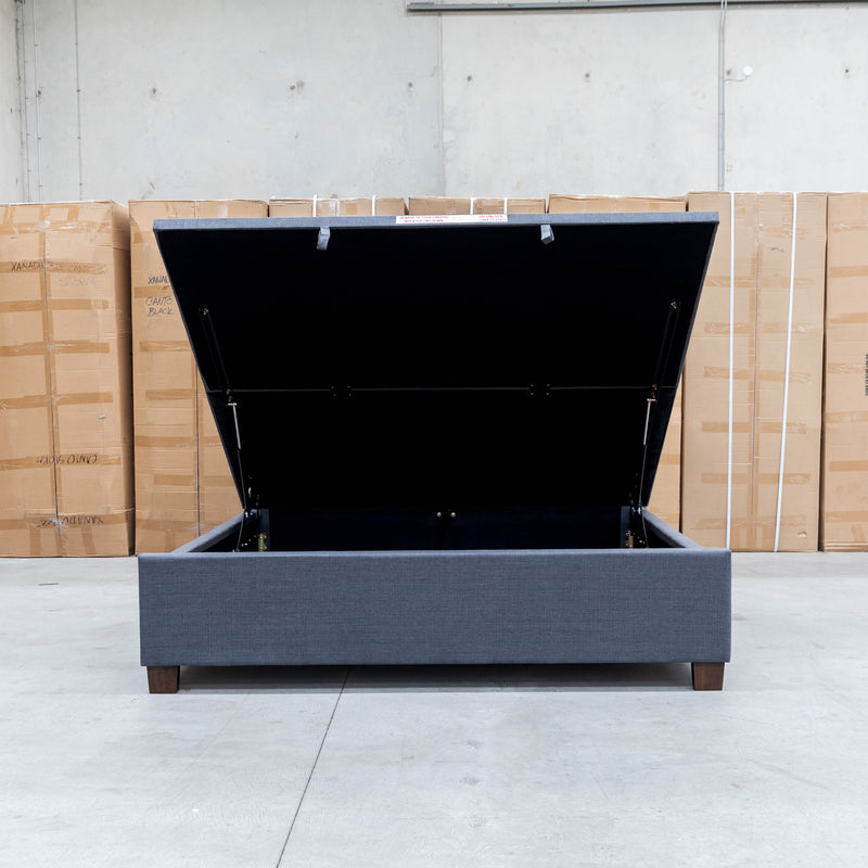 The Sloane Queen Fabric Gas Lift Bed - Charcoal