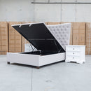 The Sloane King Fabric Gas Lift Bed - Oat available to purchase from Warehouse Furniture Clearance at our next sale event.