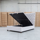 The Sloane King Fabric Gas Lift Bed - Oat available to purchase from Warehouse Furniture Clearance at our next sale event.