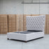 The Sloane Queen Fabric Gas Lift Bed - Oat