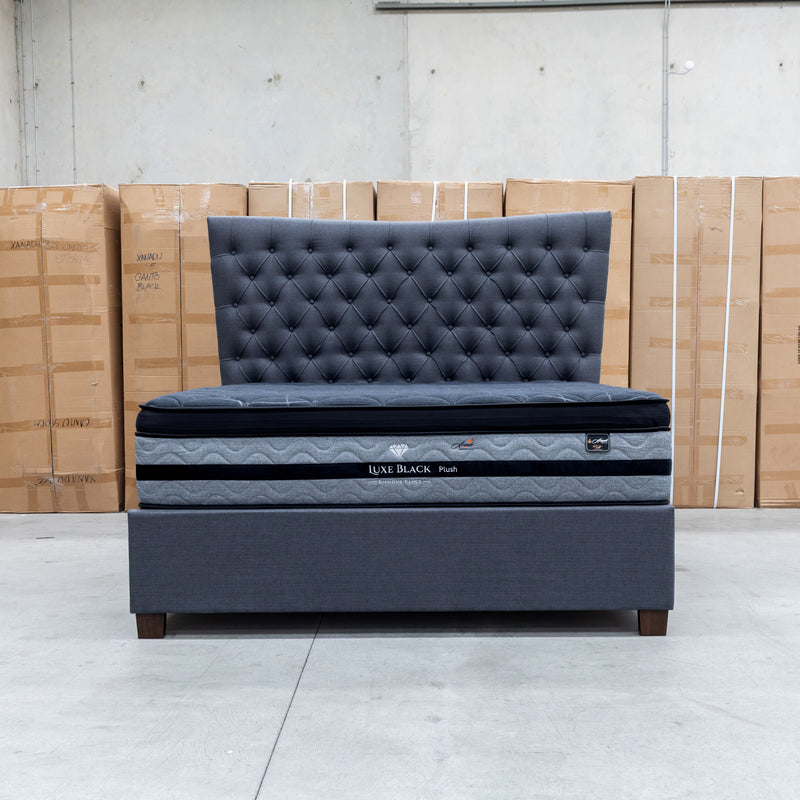 The Sloane Queen Fabric Gas Lift Bed - Charcoal