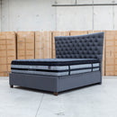 The Sloane King Fabric Gas Lift Bed - Charcoal available to purchase from Warehouse Furniture Clearance at our next sale event.
