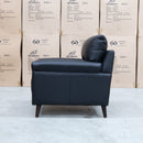 The Sabino Leather Single Armchair - Jet Black available to purchase from Warehouse Furniture Clearance at our next sale event.