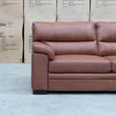 The Denton Leather Two Seater Sofa - Cognac available to purchase from Warehouse Furniture Clearance at our next sale event.