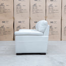 The Denton Leather Two Seater Sofa - Bianco available to purchase from Warehouse Furniture Clearance at our next sale event.