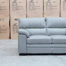 The Denton Leather Two Seater Sofa - Light Grey available to purchase from Warehouse Furniture Clearance at our next sale event.